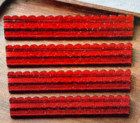 Red Chunky Glitter Mahjong Racks - set of 4