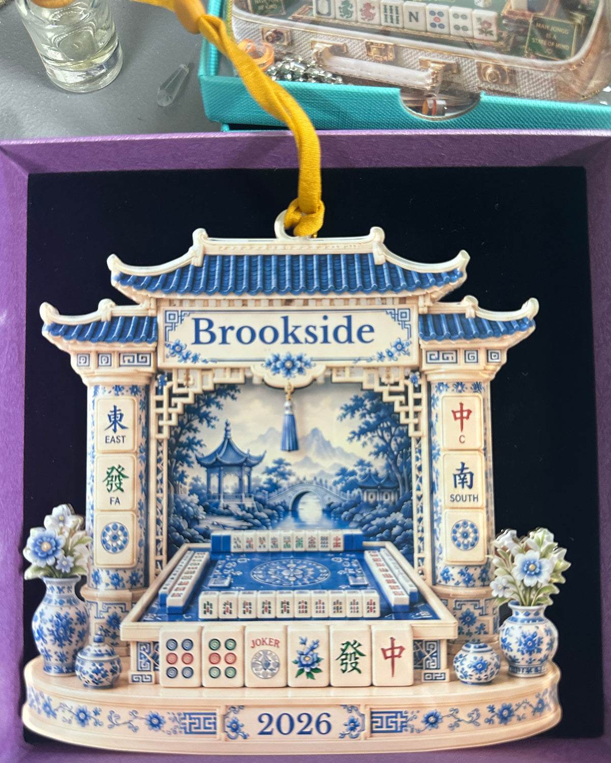 Brookside Mahjong - Pagoda Acrylic Ornament (Med)