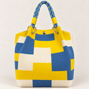 Yellow, Blue & Ivory Bucket Purse