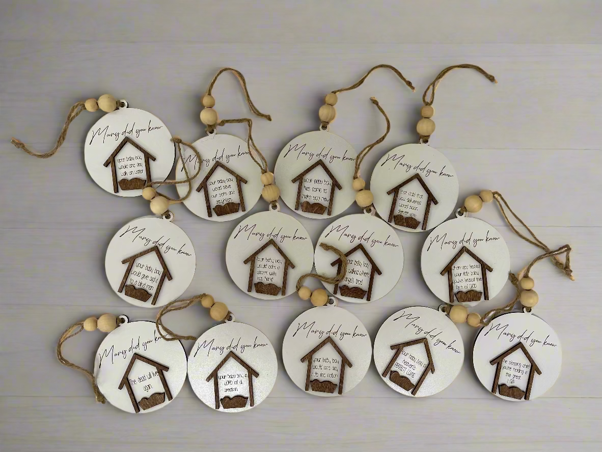 "Mary Did You Know" Ornament Set/13