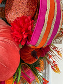 "Pumpkins and Petals" Wreath- L