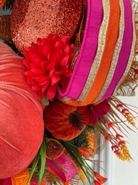 "Pumpkins and Petals" Wreath- L