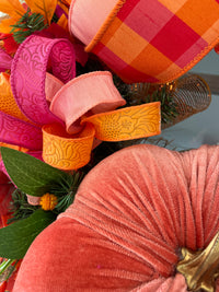 "Pumpkins and Petals" Wreath- L