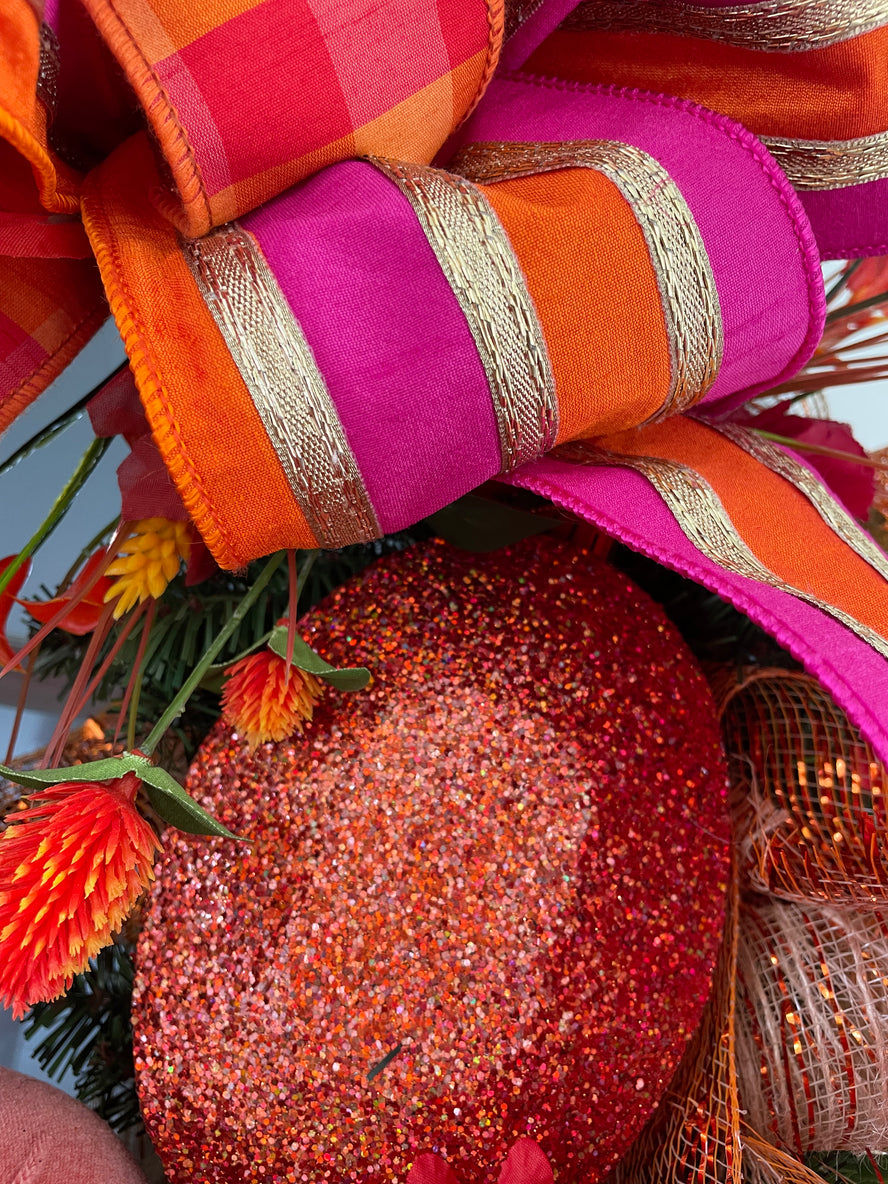 "Pumpkins and Petals" Wreath- L