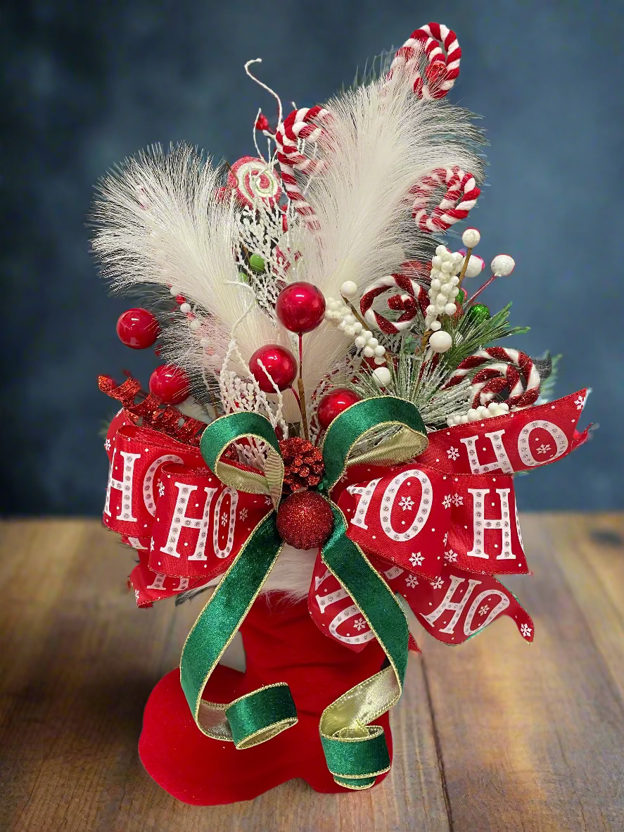 Santa's Boot Holiday Centerpiece