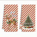 Red and Seafoam Christmas Kitchen Towels, Sets of 2