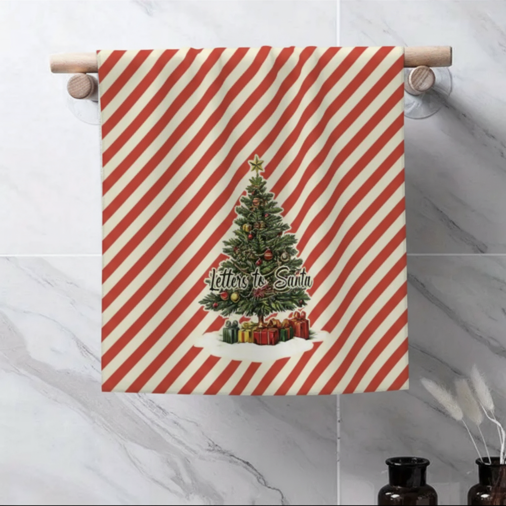 Red and Seafoam Christmas Kitchen Towels, Sets of 2