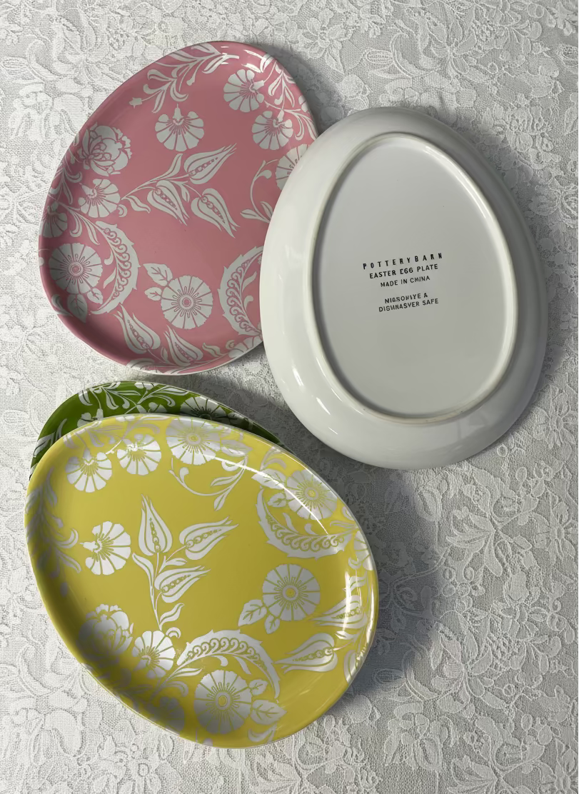Pottery Barn Easter Egg Plates, set of 4