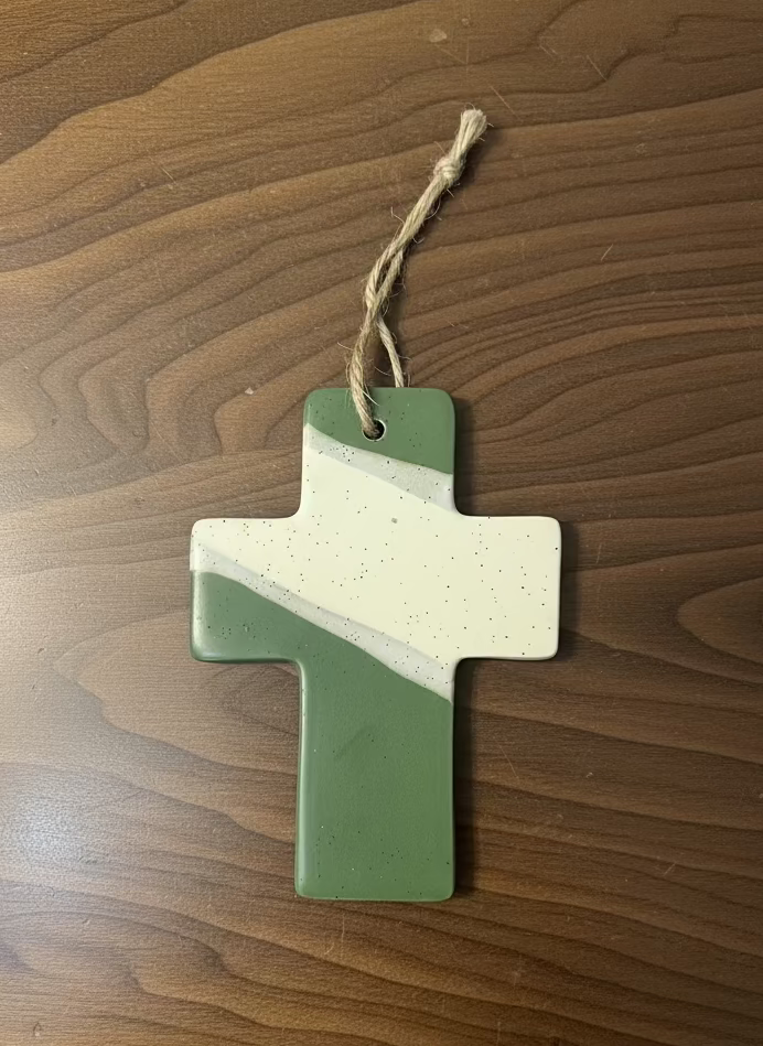 Ceramic Cross Ornament