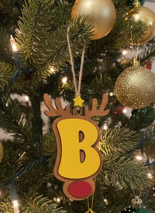 Personalized Reindeer Letter Ornament