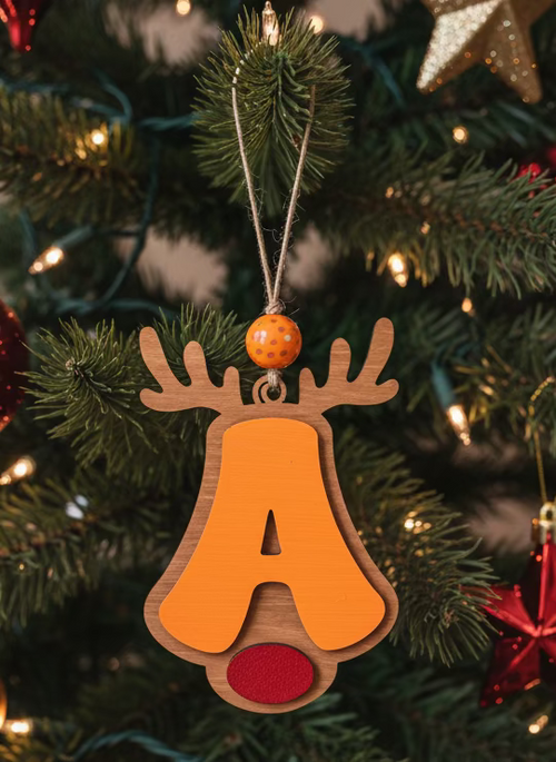 Personalized Reindeer Letter Ornament