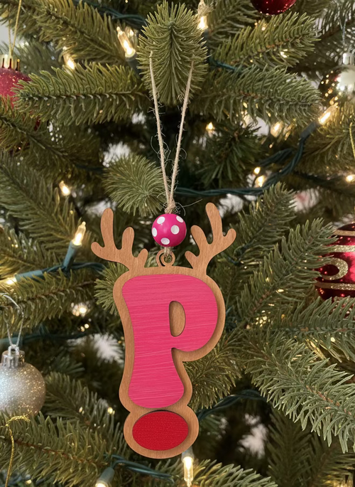 Personalized Reindeer Letter Ornament