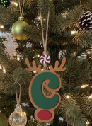 Personalized Reindeer Letter Ornament