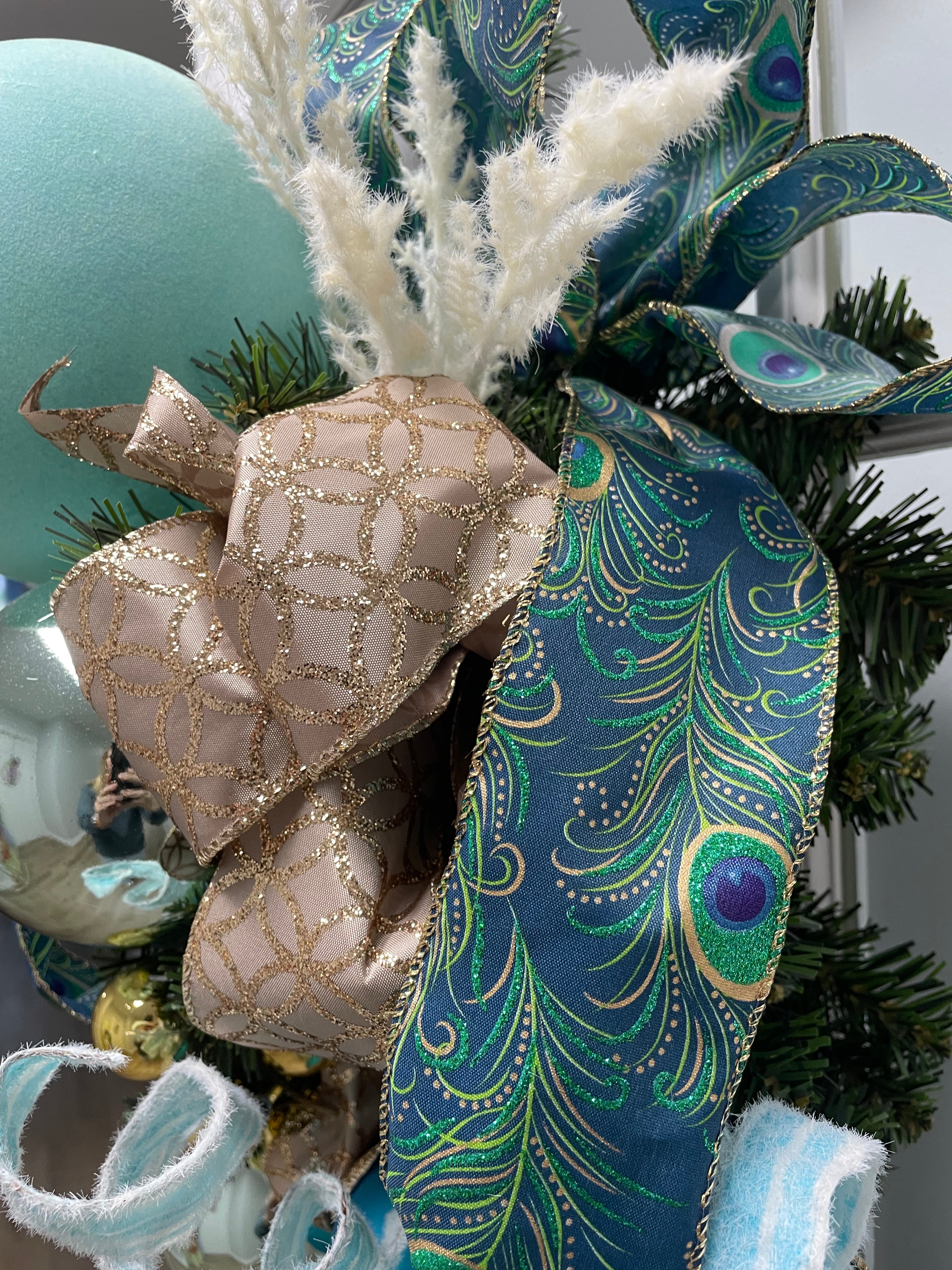 Teal Peacock Swag