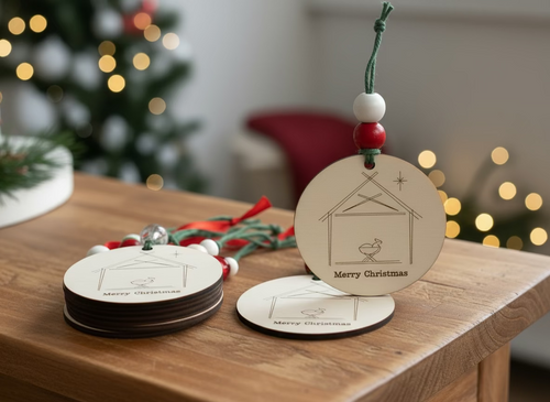 Wooden Nativity Ornament