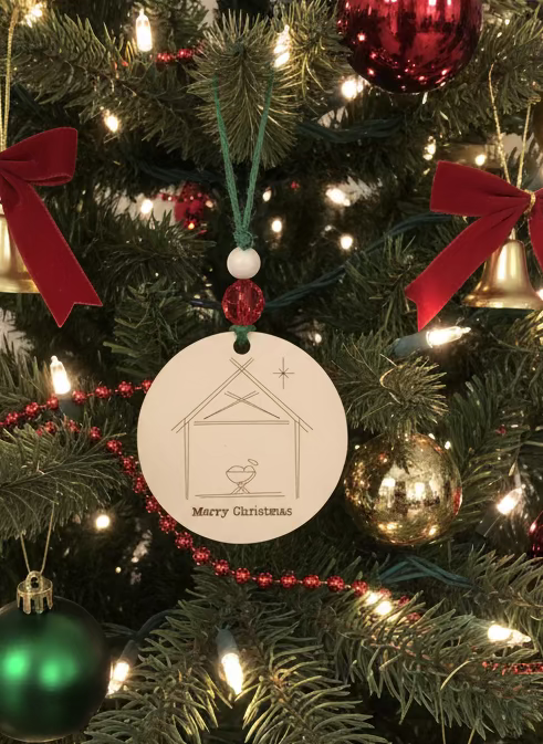 Wooden Nativity Ornament