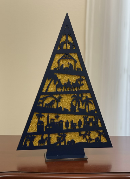 Handcrafted Nativity Tree