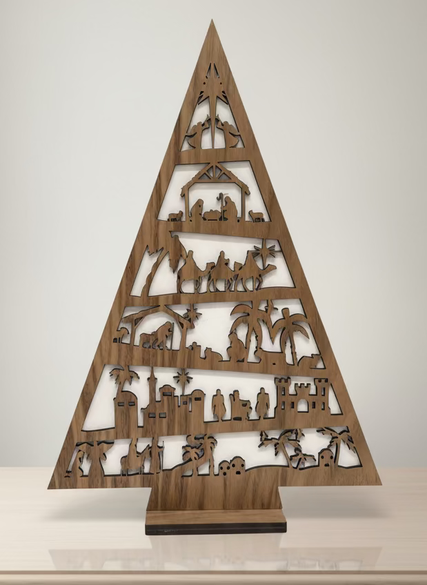 Handcrafted Nativity Tree