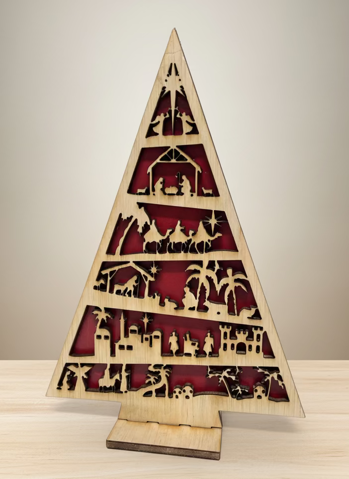 Handcrafted Nativity Tree