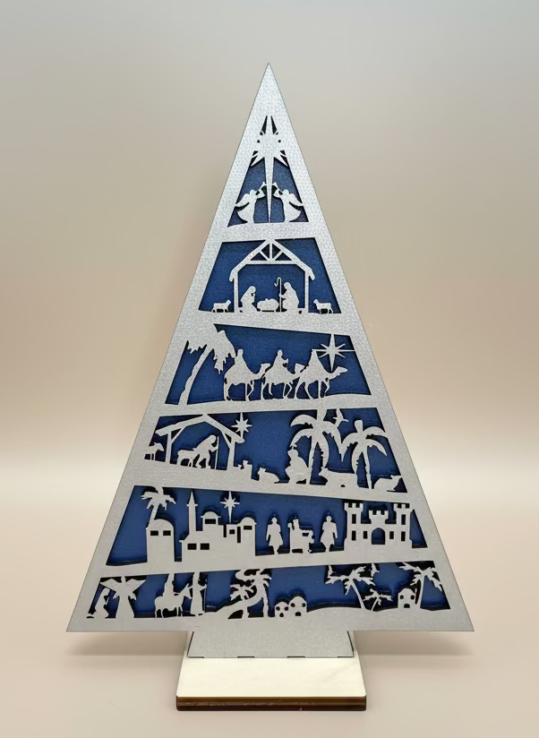 Handcrafted Nativity Tree