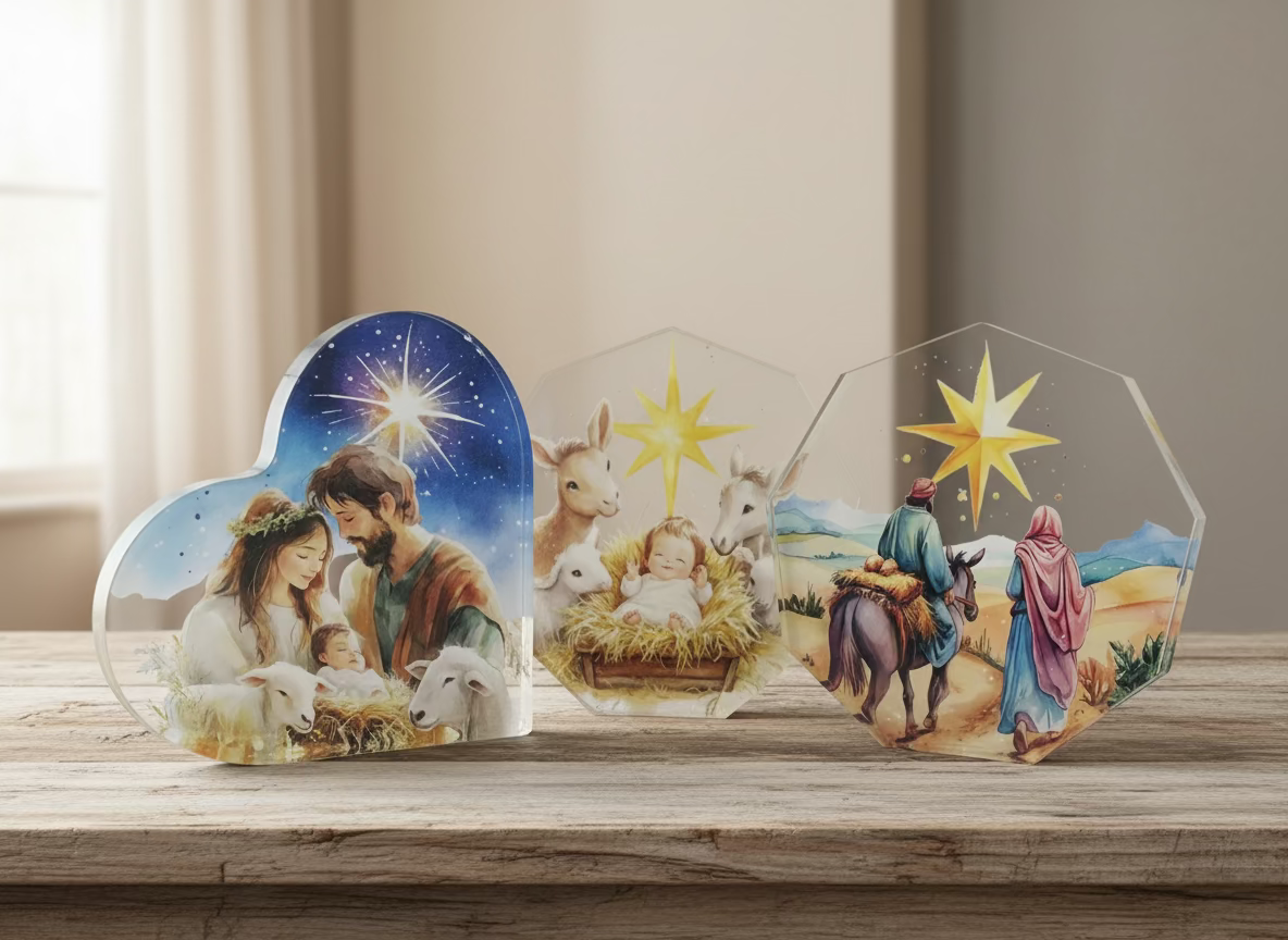 Small Nativity Story Acrylic Decor