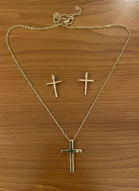 Cross Pendant and Earrings Set