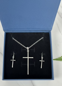 Cross Necklace and Earrings Set