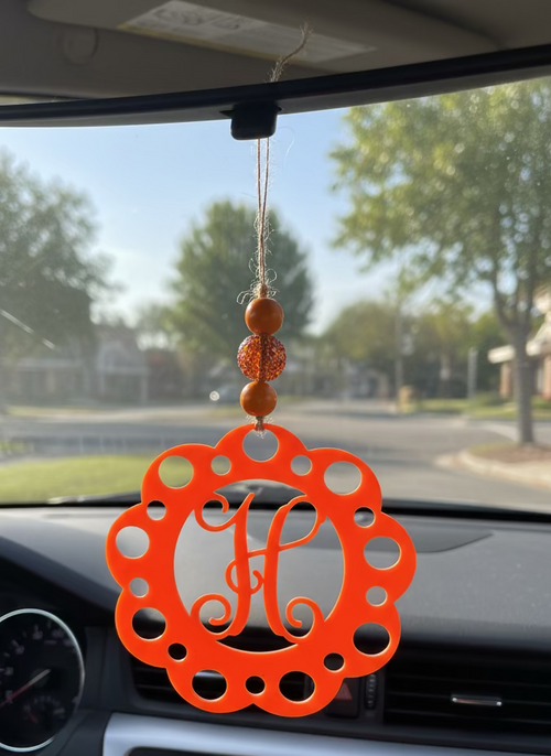 Wooden Personalized Letter Car Charm