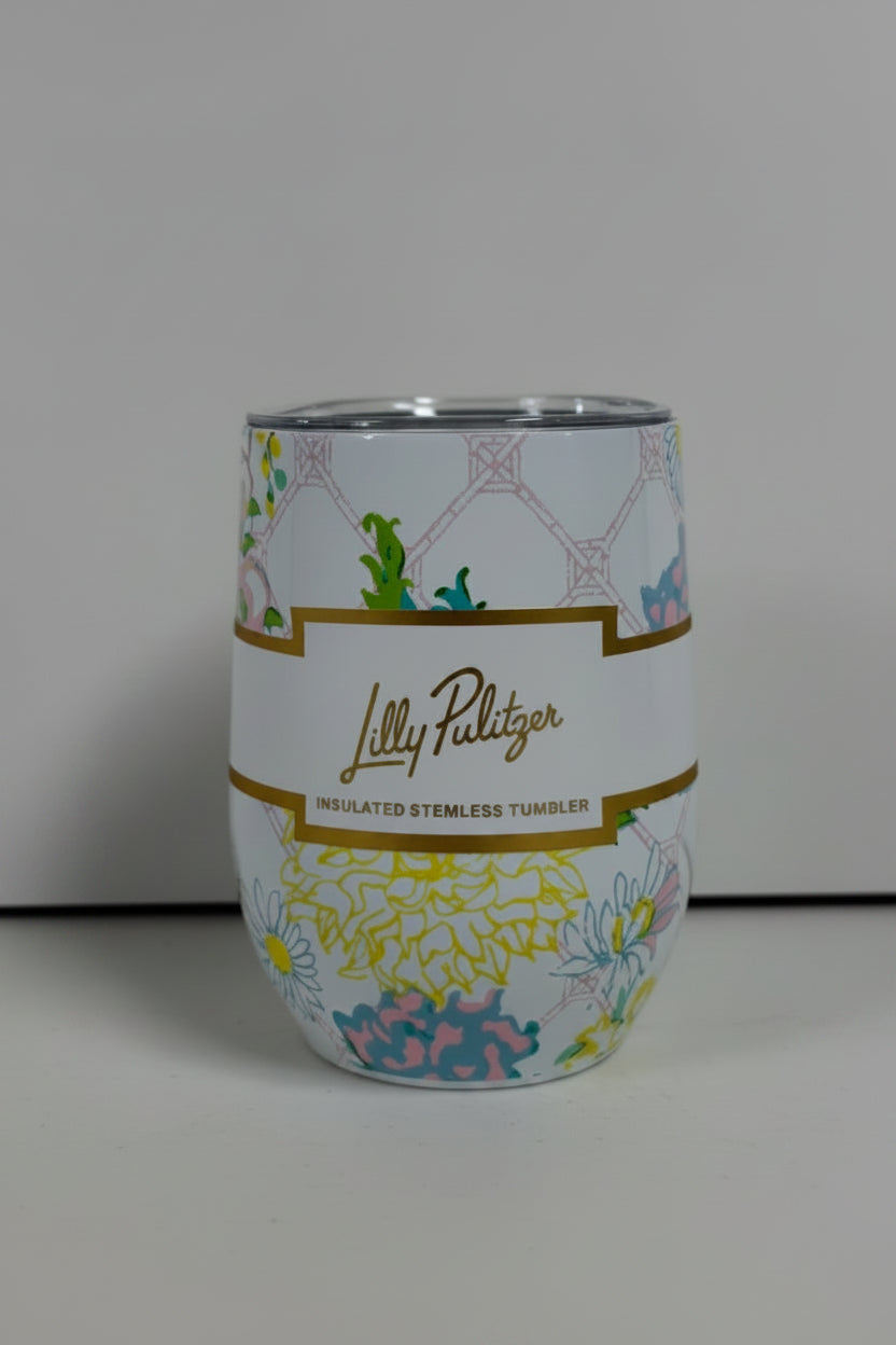 Lilly Pulitzer Stainless Steel Wine Glass- Lilly Garden Home
