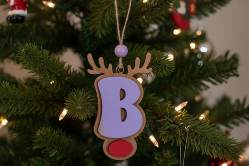 Personalized Reindeer Letter Ornament