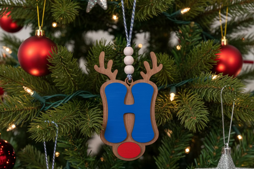Personalized Reindeer Letter Ornament