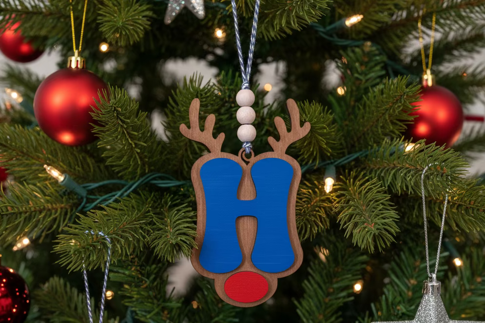 Personalized Reindeer Letter Ornament
