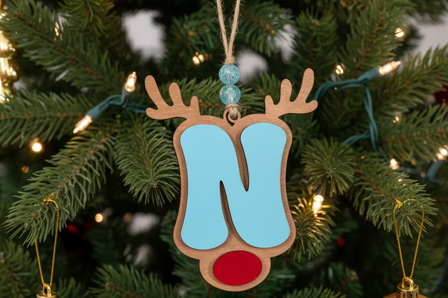 Personalized Reindeer Letter Ornament