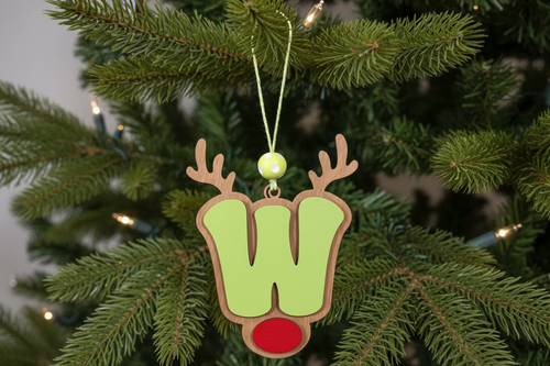 Personalized Reindeer Letter Ornament