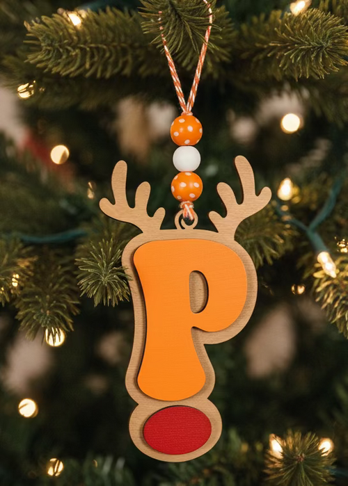 Personalized Reindeer Letter Ornament