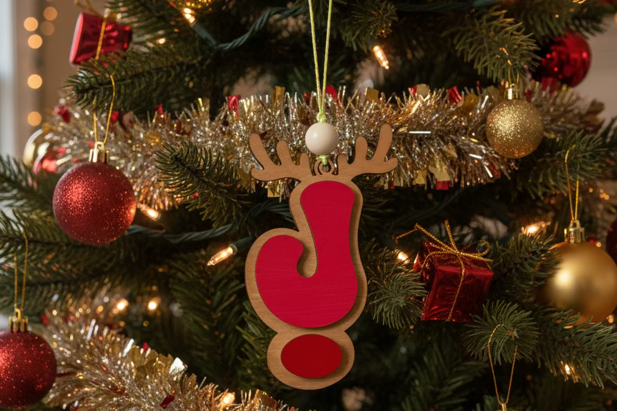 Personalized Reindeer Letter Ornament