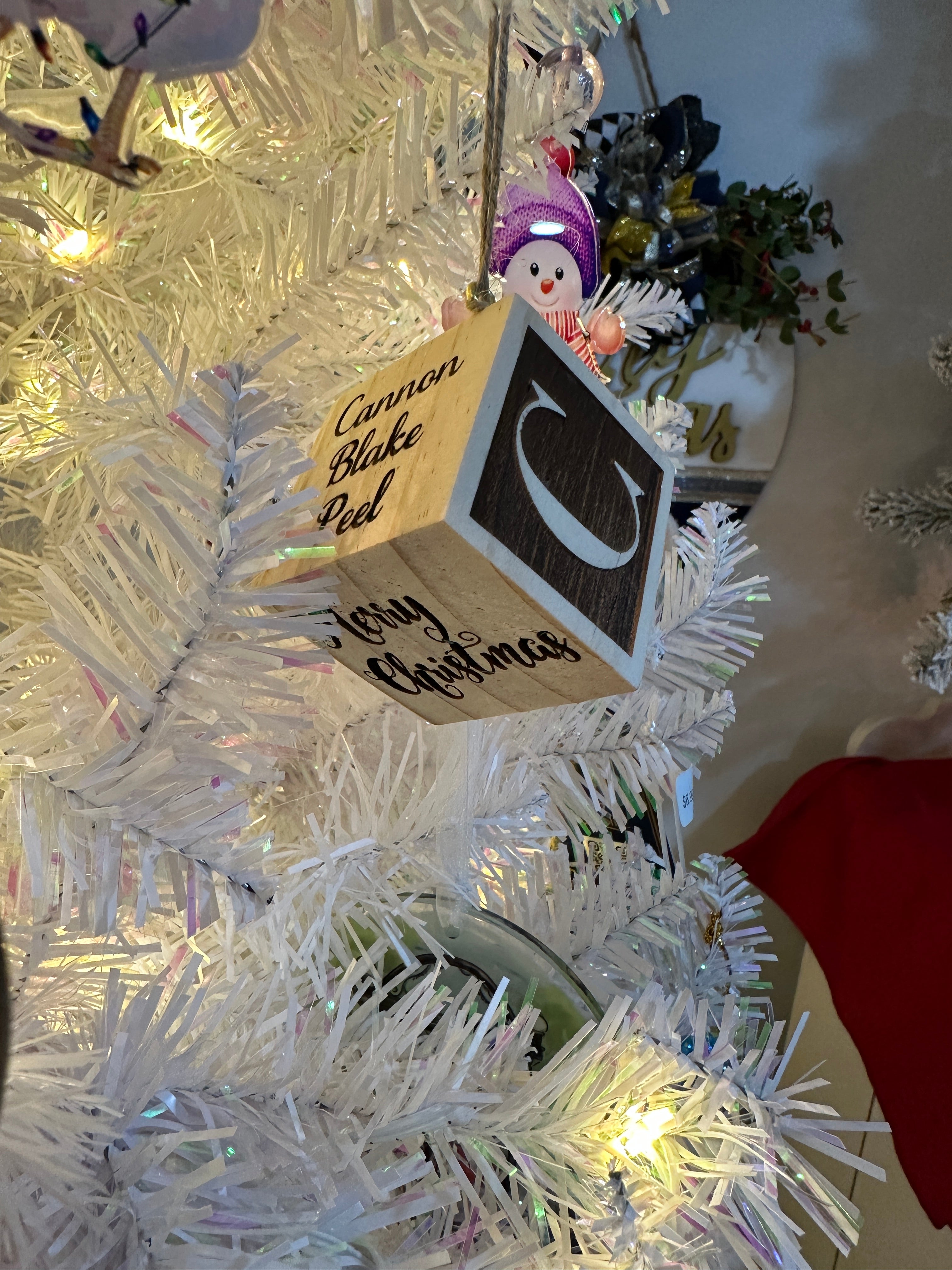 Baby's First Christmas Ornament - Custom Block