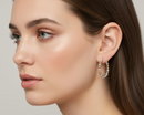 Two-Tone Ball Hoop Earrings