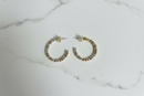 Two-Tone Ball Hoop Earrings