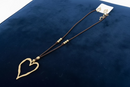 Large Gold Heart Corded Necklace Set