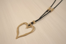 Large Gold Heart Corded Necklace Set