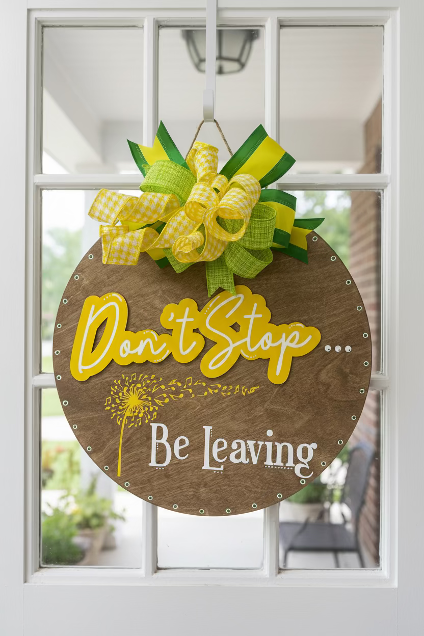 Don't Stop... Be Leaving Doorhanger