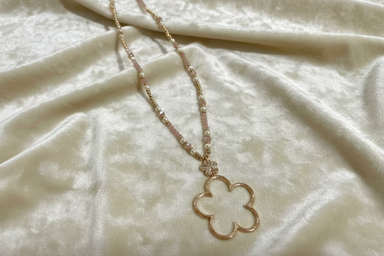 Gold Flower Necklace Set
