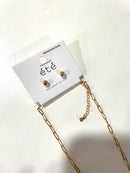 Gold Oyster Shell Necklace Set