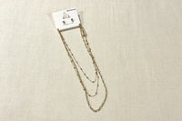 Gold Tone 3-Row Necklace Set