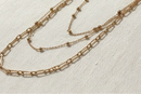 Gold Tone 3-Row Necklace Set