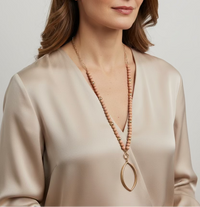 Gold Ellipse Necklace Set