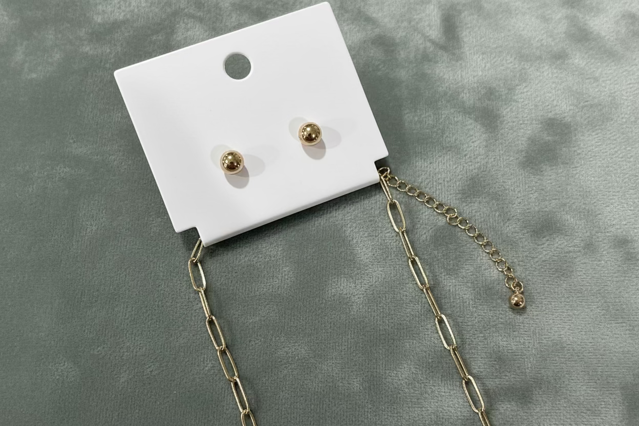 Gold Ellipse Necklace Set