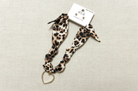 Leopard Scarf/Heart Pendant Necklace Set