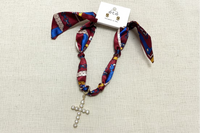 Cross Pendant Scarf Necklace Sets